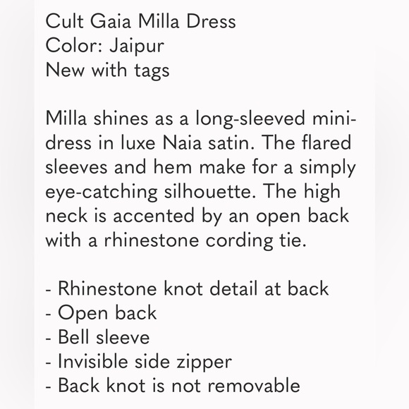 CULT GAIA MILLA DRESS NWT - Picture 16 of 16